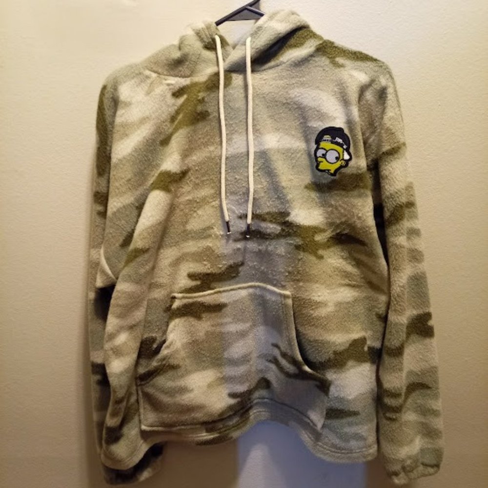 Upcycled Camo Bart Hoodie